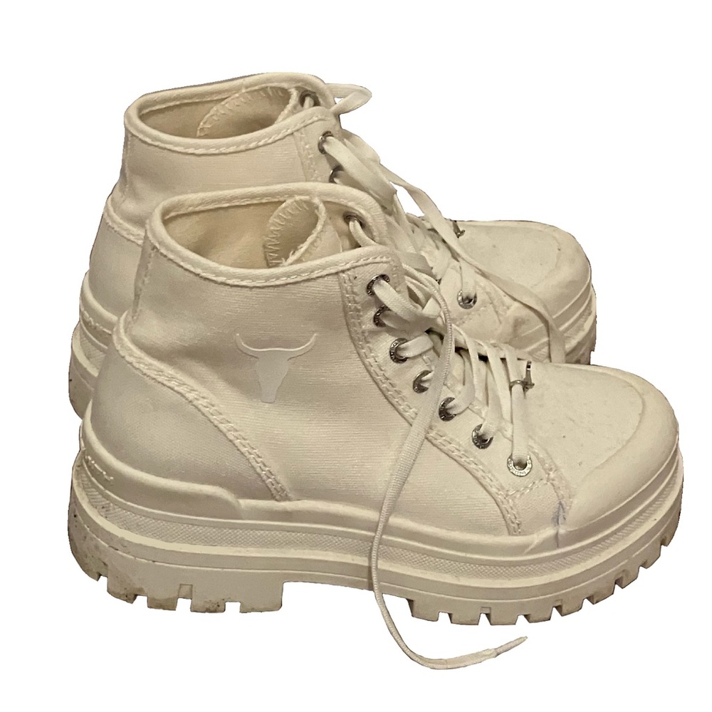 White Windsor Smith combat type boots